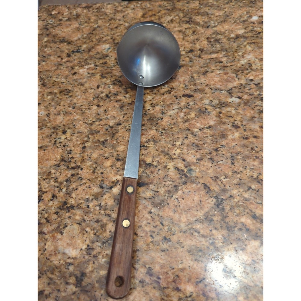 Robinson Soup Ladle Stainless Steel Wood Handle USA Vintage Robinson Knife Co